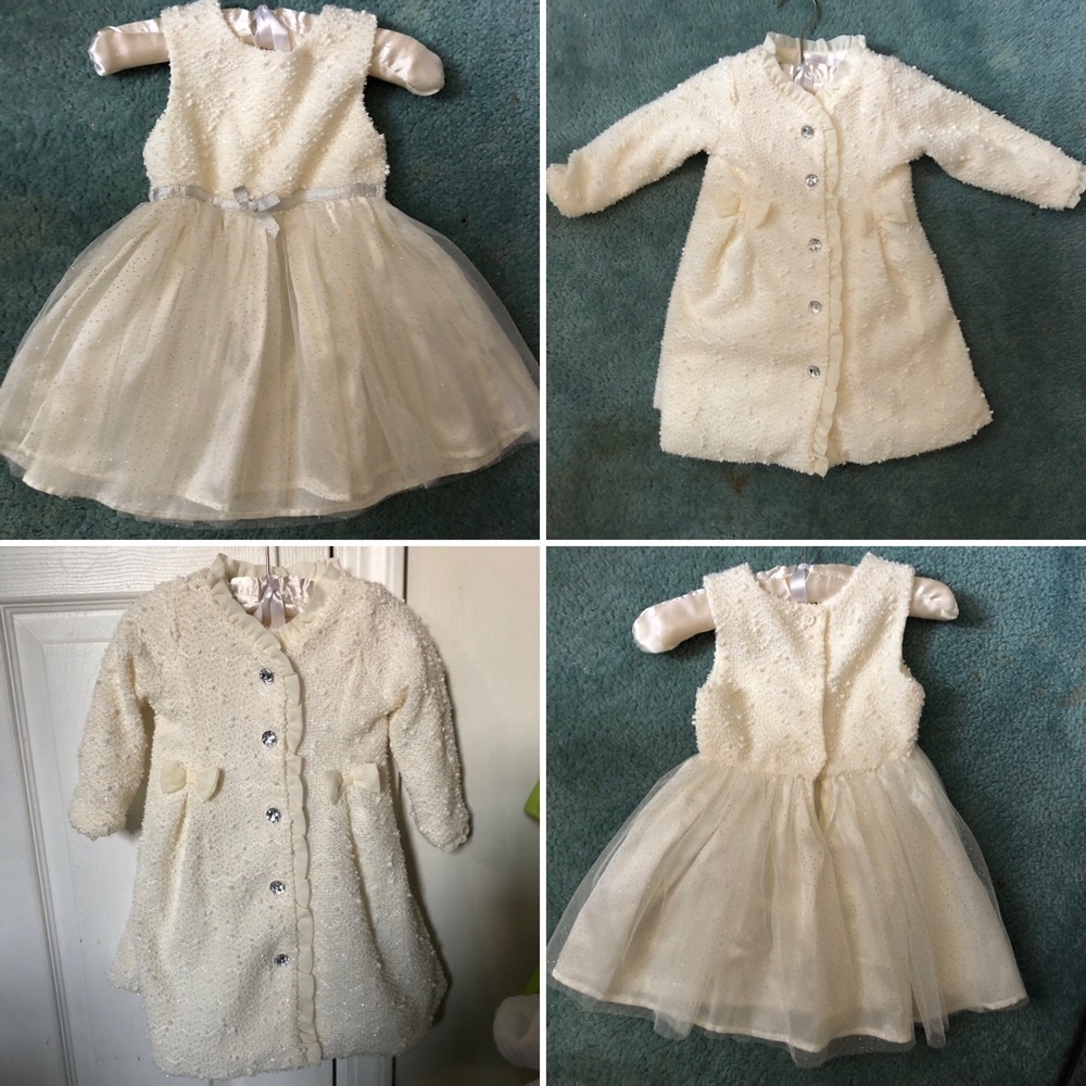 Sz 12M Off-White Dress and Coat